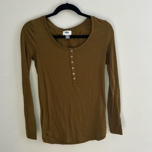 Old Navy Olive Green Long Sleeve Shirt S